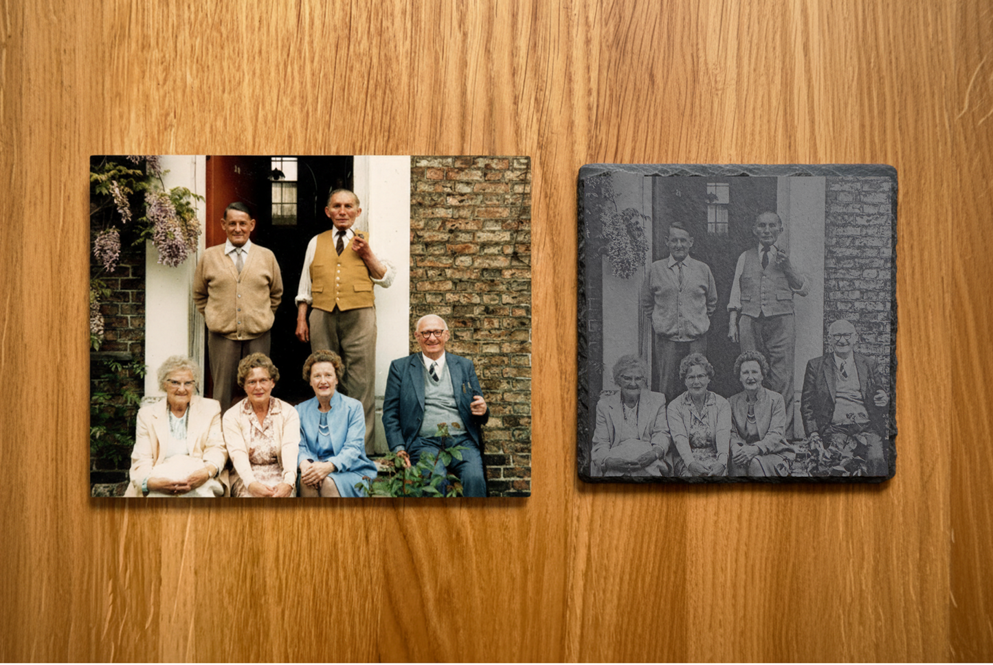 Personalised Photo Portrait Slate Coaster – Custom Engraved Photo Gift for Family, Friends & Loved Ones | Unique Personalised Gift UK