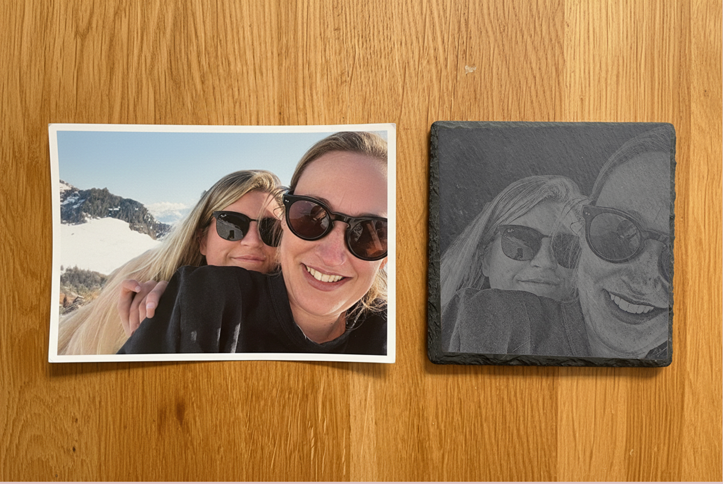 Personalised Photo Portrait Slate Coaster – Custom Engraved Photo Gift for Family, Friends & Loved Ones | Unique Personalised Gift UK