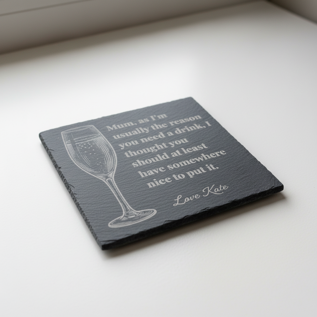 Champagne coaster close-up