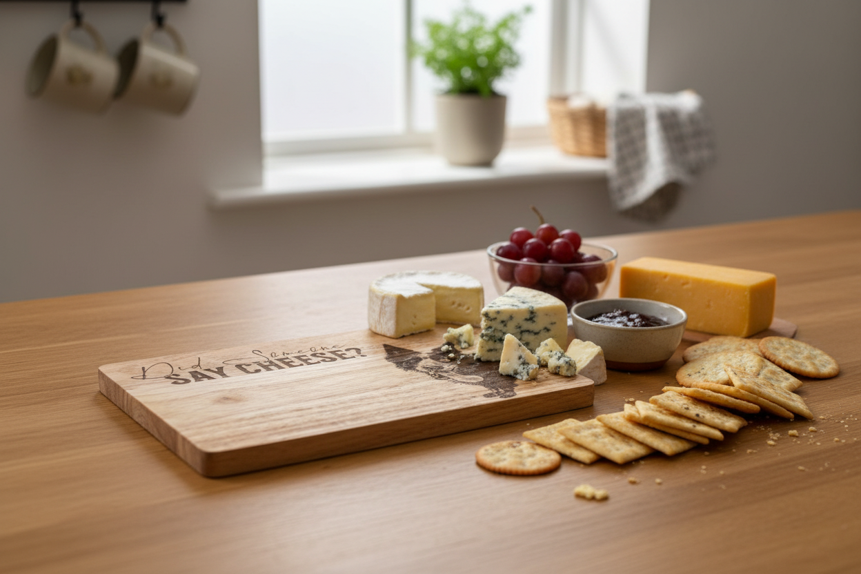Dog board with cheese lifestyle