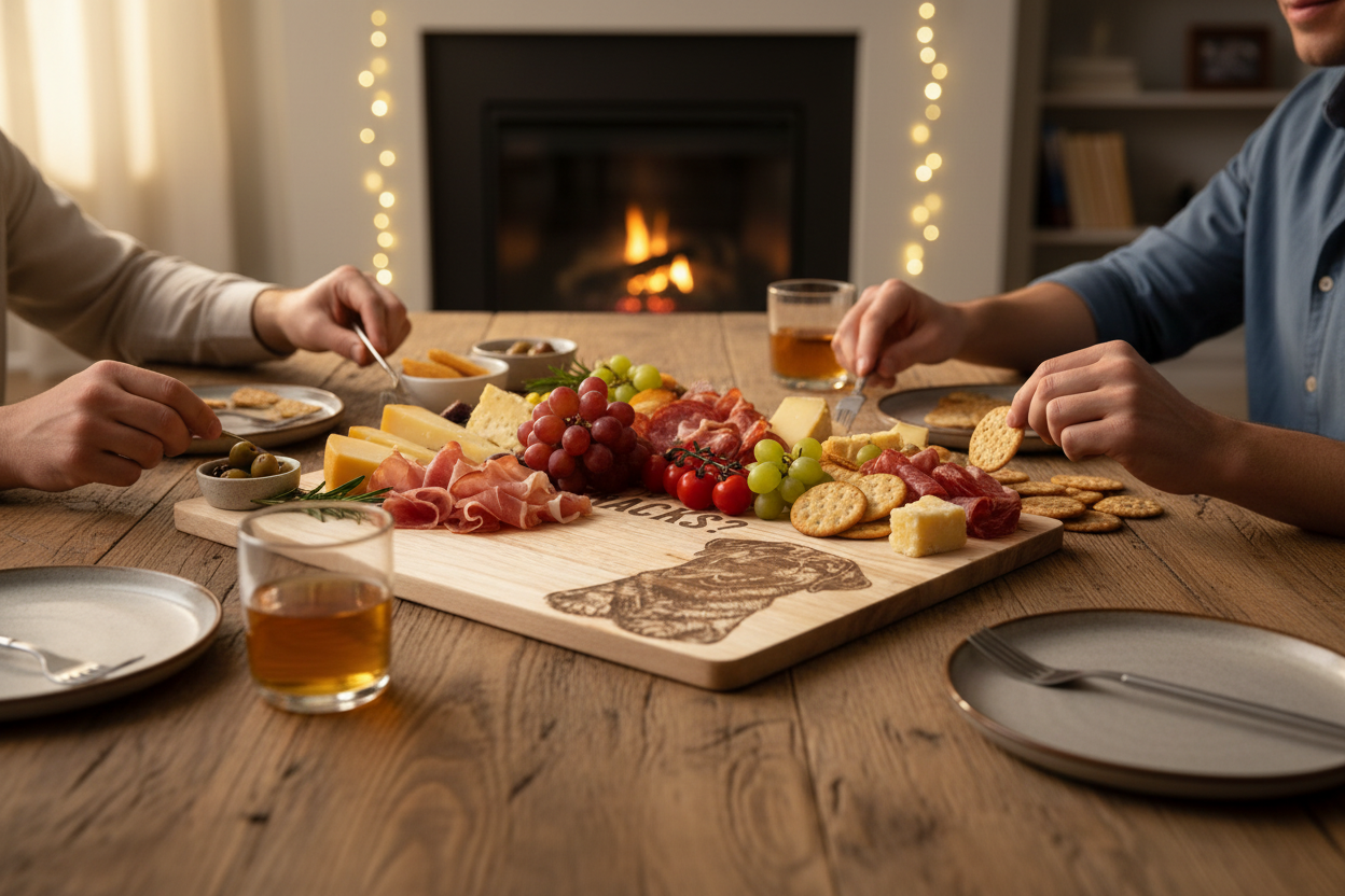 Dog serving board serving snacks