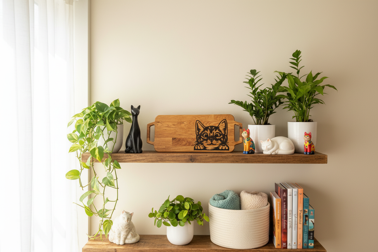 Shelf display with decor